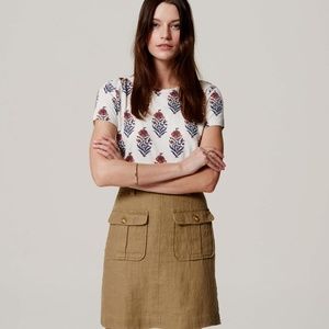 {LOFT} Women's Gray Floral Vintage Soft Tee Sz S